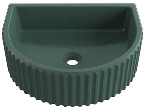 Umywalka betonowa podwieszana / nablatowa półokrągła bez otworu na baterię 45 x 36 cm MUSLIN | różne kolory : Kolor - Oliwkowy, Typ montażu - podwieszana