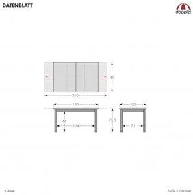 EXPERT WOOD antracyt - stół ogrodowy rozkładany aluminiowy 150/210 x 90 x 75 cm