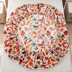 PrzytulneMieszkanie.pl Prześcieradło z mikrofibry AUTUMN LEAVES kolorowe 180x200 cm