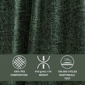 Ciemnozielony rozkładany/ze schowkiem narożnik z tkaniny szenilowej (prawostronny/z szezlongiem) Velto – Maison de Rêve