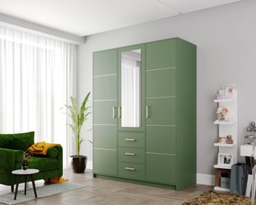 Szafa ELISE - Zielony / 4 półki / Wysokość 200 cm / 147 cm