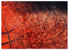 Obraz na szkle - Piłka do koszykówki (70x50 cm)