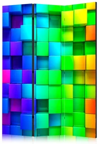 Parawan dwustronny 3D 135x172 cm 3-częściowy żółty ARTGEIST B