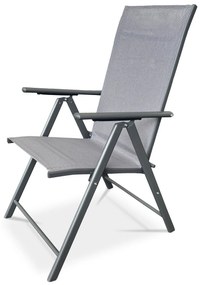 Autronic Krzesło ogrodowe metal, tekstyl, szary, AZC-S1 116 GREY