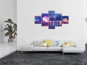 Obraz - Planety na wodzie (125x70 cm)