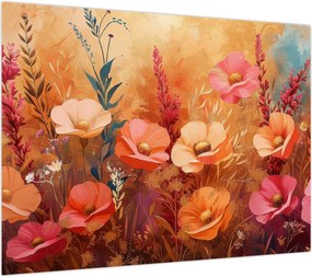 Obraz - Kwiaty łąkowe, malarstwo (70x50 cm)
