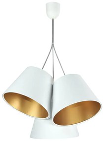 Biało złota lampa wisząca welurowa D8-D62