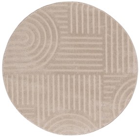 Dywan nowoczesny 3D Louis beżowy koło 200 cm x 200 cm
