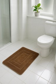 Dywanik Łazienkowy Brązowy 40x60 cm Dekoracyjny Gumowy Spód Antypoślizgowy