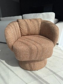Fotel designerski BRISTEN, obrotowy, w kolorze karmelu