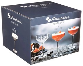 Kieliszki do szampana płaskie, 4 sztuki, 250 ml