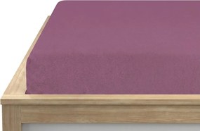 PrzytulneMieszkanie.pl Napínające prześcieradło z polaru MOLTON purpurowe 90 x 200 cm