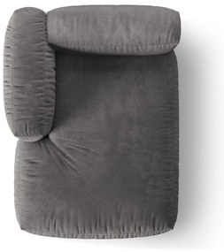 Szary aksamitny moduł sofy (lewostronny) Martina – Micadoni