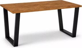 Stół Cezi industrialny 28 mm – nowoczesny stół z blatem z płyty laminowanej i czarnym metalowym stelażem