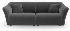 Ciemnoszara aksamitna sofa 206 cm Tokyo – Cosmopolitan Design