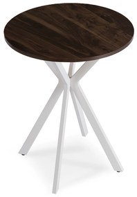 Stół Okrągły LAUREN 60 cm Orzech/Biały Loft Nowoczesny