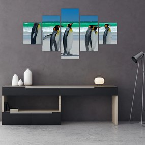 Obraz - Grupa Pingwinów królewskich (125x70 cm)