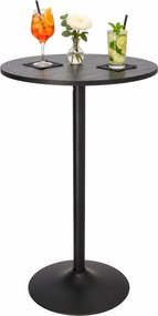 Stół barowy Hvar okrągły, czarny 60 cm