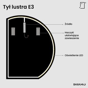 Okrągłe lustro łazienkowe z oświetleniem LED E3