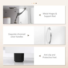 HOMCOM Szafka kuchenna, bufet z 3 szufladami i 3 półkami, obszerny magazyn, 89x39,5x168cm, Biały