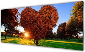 Panel Szklany Drzewo w Kształcie Serca