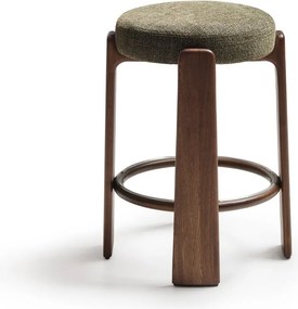 Zielony/w ciemnym naturalnym kolorze hoker z litego drewna jesionowego (wysokość siedziska 65 cm) Granite – Kave Home