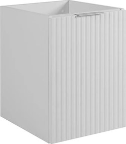 Szafka łazienkowa z drzwiami, Biały + srebrny uchwyt, 40 x 57 x 46 cm