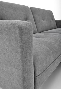 Popielata sofa rozkładana z podnóżkiem - Leris