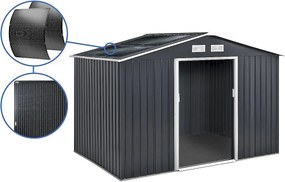 Metalowa szopa ogrodowa - "Vegas" - 7,06 m² z panelami słonecznymi - Szary