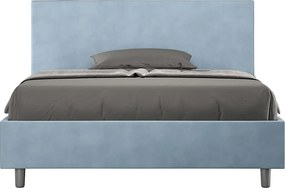 Łóżko bez stelaża tapicerowane 140x200 microfibra błękitny Adele