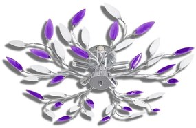 Fioletowa lampa sufitowa z motywem roślinnym - 3X E996 P4-G72