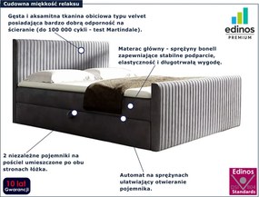 Szare pikowane łóżko kontynentalne z pojemnikiem 5 rozmiarów A4-L83