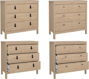 Komoda z szufladami na nóżkach Madrid 3S, jackson hickory