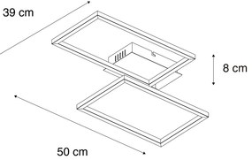 Plafon kwadratowy czarny 3-stopniowy ściemniacz - Plazas Novo