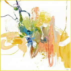 Obraz z ręcznie malowanymi elementami 102x102 cm Confidential Yellow – Malerifabrikken