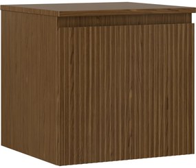 Mexen Rivel szafka łazienkowa podumywalkowa 50 cm z blatem, 1 szuflada, ryflowana , orzech - 91A20-05047-1-BFC86