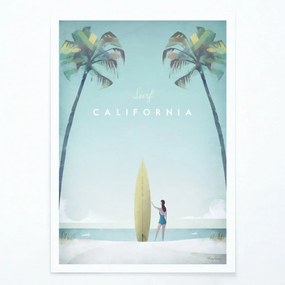 Plakat Travelposter California, 30 x 40 cm