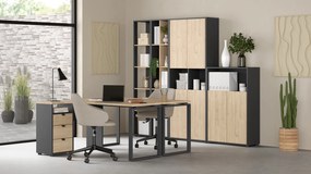 Biurko loft na płozach Sign 150 jackson hickory/szary mat