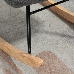 HOMCOM Fotel na biegunach Funkcja swing Łatwe czyszczenie Maksymalny udźwig 120 kg, poliester, kolor ciemnoszary | Aosom PL