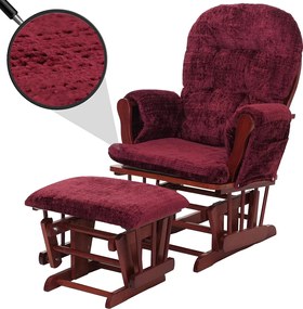 Leżanka MCW-C76, bordowy, ciemna rama