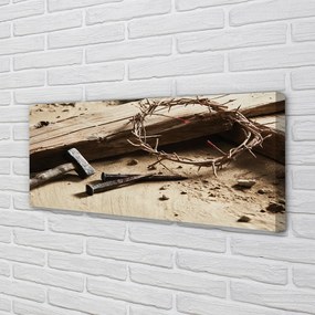 Zdjęcie na płótnie Krzyż, Ciernie i Młotek