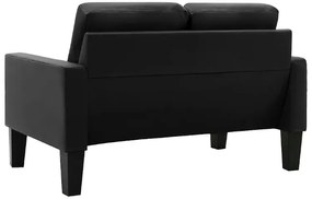 Nowoczesna czarna sofa dwuosobowa - Clorins 2X