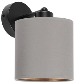 Czarny kinkiet LED z szarym abażurem WD-C-1010SC-GR jednopunktowy indu