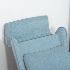 HOMCOM Fotel dziecięcy sofa dziecięca kanapa dziecięca tapczan regulowany z podnóżkiem niebieski