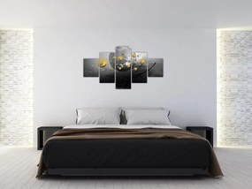 Obraz złotych abstrakcyjnych kul (125x70 cm)