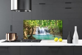 Panel Szklany Kaskada Nad Leśnym Jeziorem