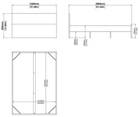 Łóżko dwuosobowe w dekorze dębu bez stelaża 140x200 cm w naturalnym kolorze Naia – Tvilum