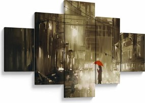 Obraz - Kobieta w deszczową noc (125x70 cm)