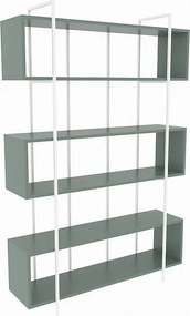 Elegancki zielono-biały regał na książki, 120 x 180 x 29,6 cm | Płyta wiórowa pokryta melaminą w 100%, grubość 18 mm | Idealny do nowoczesne