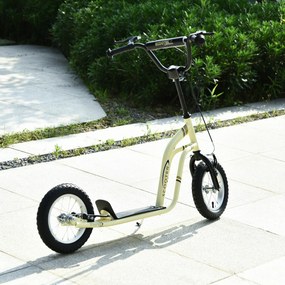 HOMCOM Hulajnoga miejska dla dzieci Opony pneumatyczne Regulowana kierownica Aluminiowa Czarna | Aosom PL